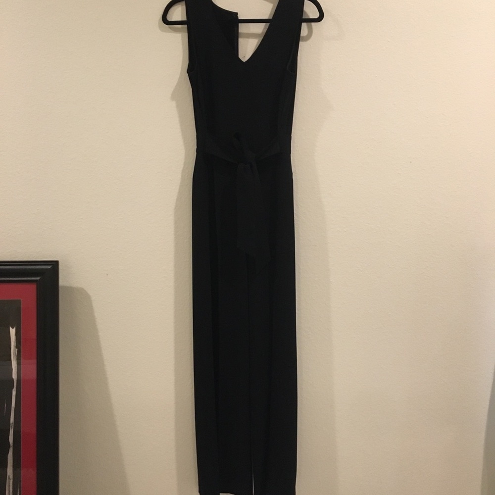 Black sleeveless jumpsuit